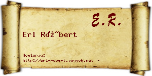 Erl Róbert névjegykártya